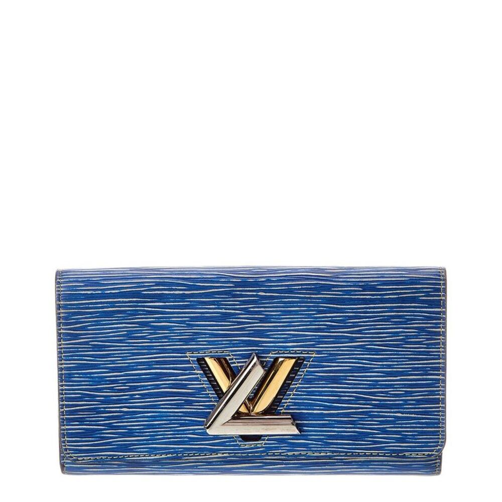 Louis Vuitton Blue Leather Twist Long Wallet (Authentic Pre-Loved)